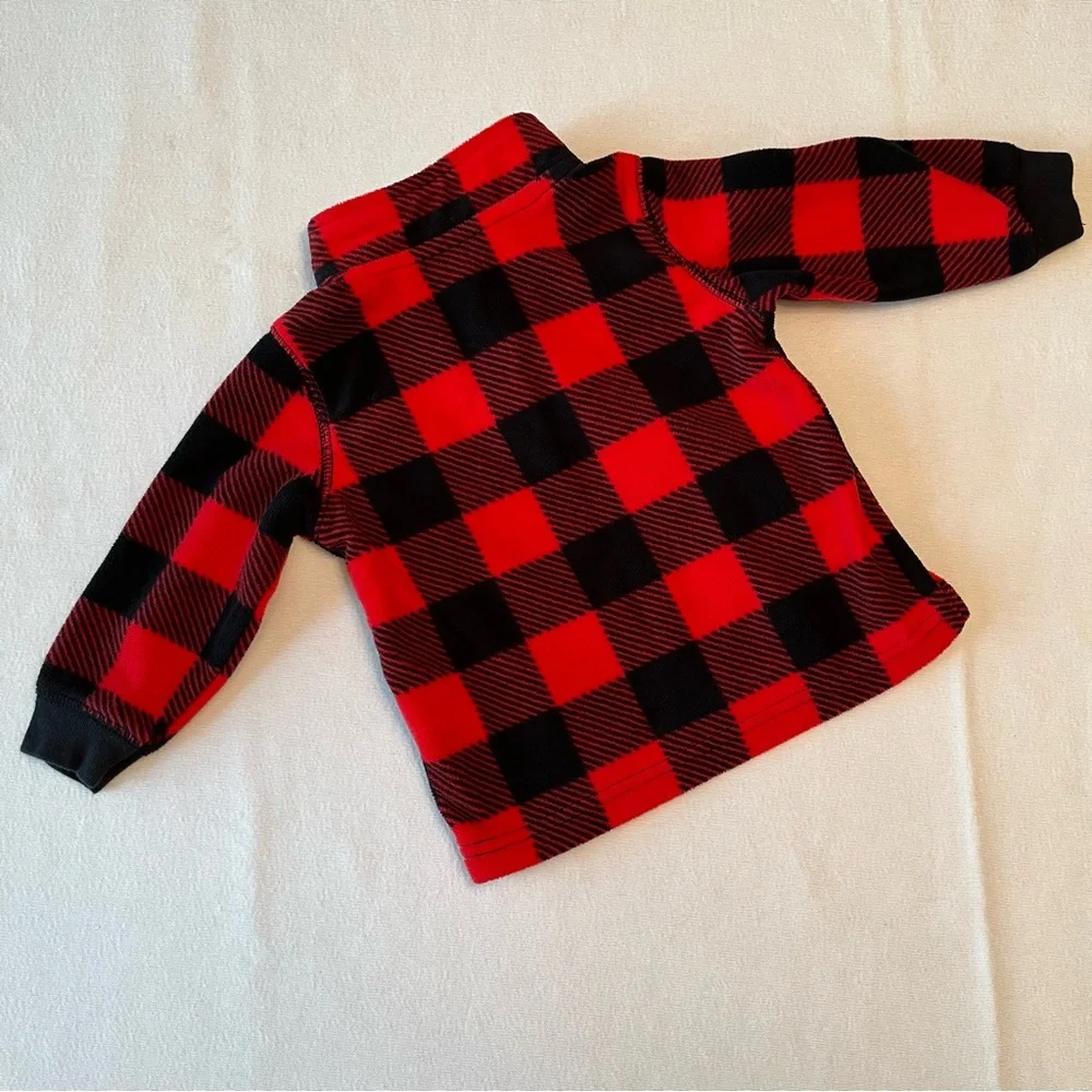Carters 12M Buffalo Check Matching Cozy Fleece Set Fall Winter Holiday Christmas
